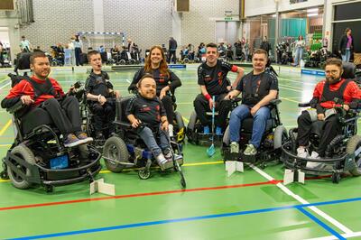 Powerchair hockey in Hooglede op 25 april 2026