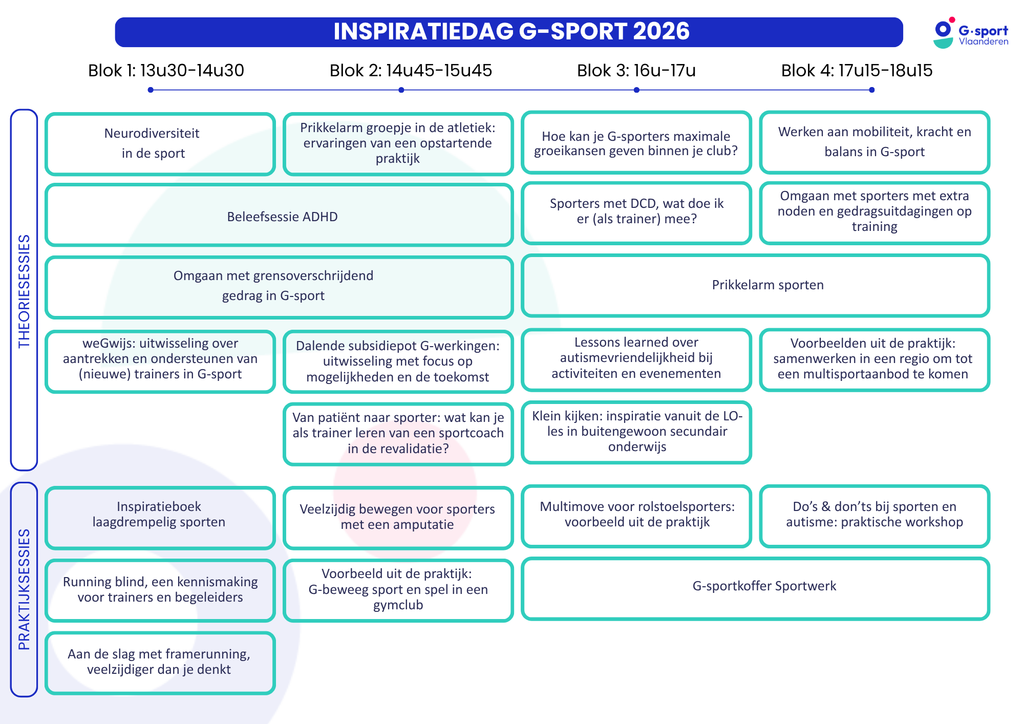 Programma Inspiratiedag G-sport